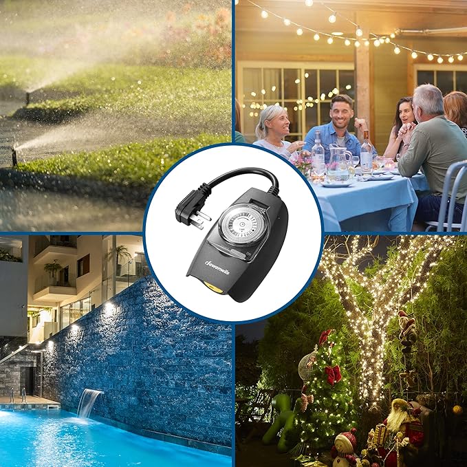 DEWENWILS Outdoor Light Timer Waterproof, 24-Hour Programmable Plug in Timer - Image 7
