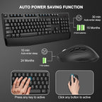 Wireless Keyboard and Mouse Combo, EDJO 2.4G Full-Sized Ergonomic Computer - Image 4