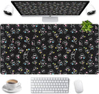 Desk Mat Cute Black Anime Sprite Gaming Mouse Pad XXL Large Extended Kawaii by LuckyCow