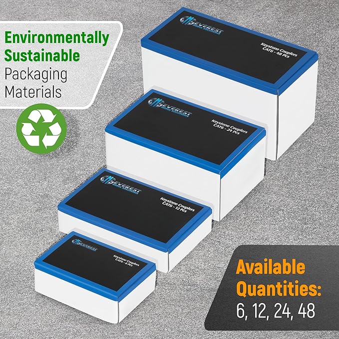 Everest 48-Pack RJ45 CAT6 Keystone Coupler - Image 7
