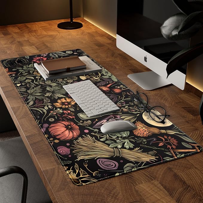 Desk Mat Botanical Witchery Mouse Pad Gaming Mat Dark Keyboard Mat, Long Mouse - Image 2