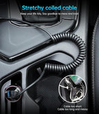 Coiled USBC to USBC Cables for Car 3FT/5FT, USB C to USB C Fast Charging Cables - Image 5