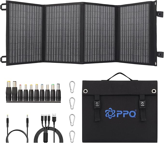 PPQ 40W Portable Solar Panel Kit 18V/2.2A, 3lb Foldable Briefcase Solar Charger by Unknown