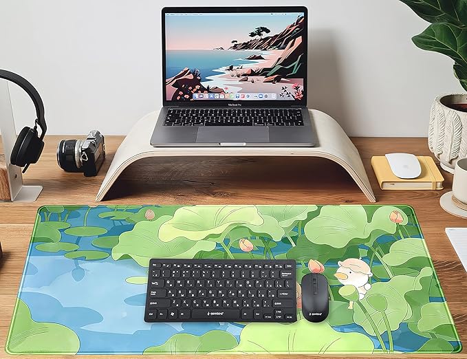 Green Cute Anime Desk Mat Kawaii Cartoon Ducks Gaming Mouse Pad XXL Large Anime - Image 6