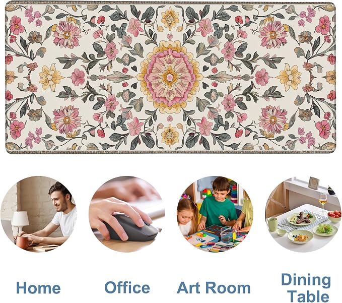 Elegant Carpet Gaming Mouse Pad 3mm Thick Stitched Edge Waterproof Non-Slip - Image 5
