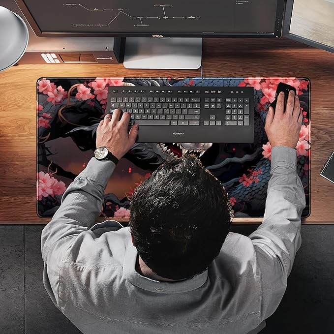 Cute Sakura Dragon Gaming Mouse Pad Kawaii XXL Large Extended Anime Desk Mat - Image 7