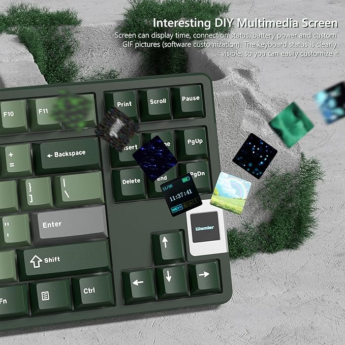 QK87 75% Keyboard with Multimedia Screen, QMK/VIA Wireless Gaming Keyboard - Image 4