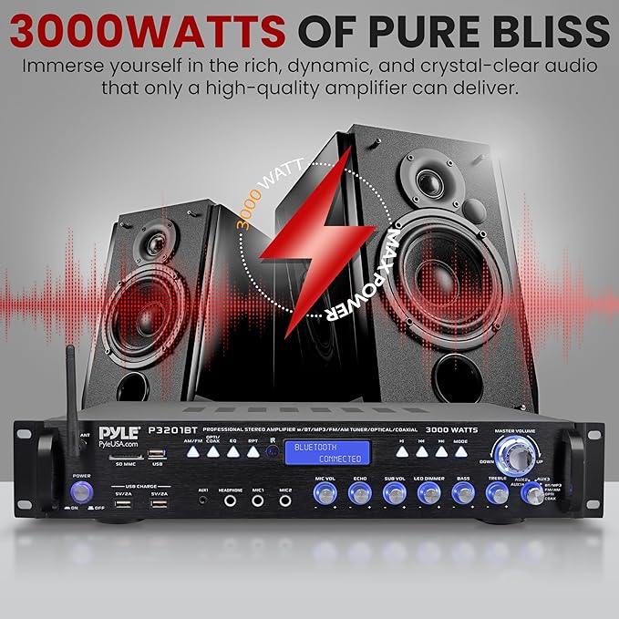 Pyle Multi Channel Bluetooth Preamplifier Receiver - Image 2