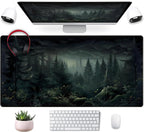 Cute Dark Gloomy Forest Desk Mat, Gothic XXL Large Extended Gaming Mouse Pad Mat by Mechanical+Cattle