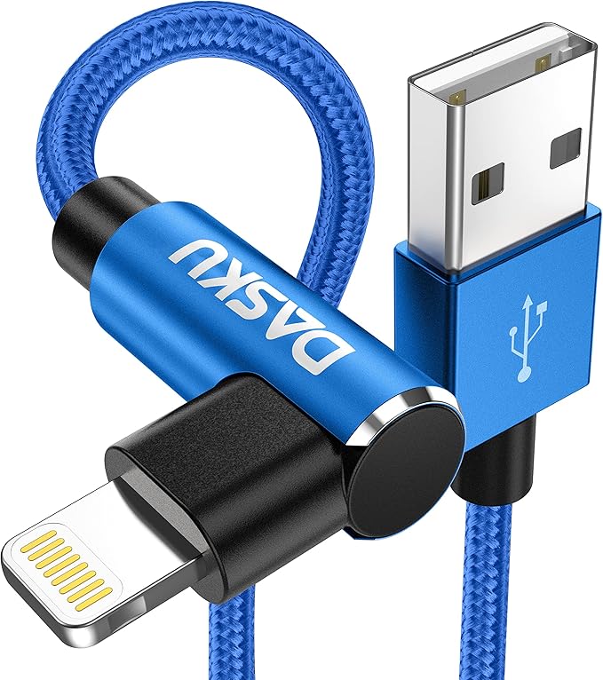 iPhone Charger 6FT 90 Degree iPhone Charging Cable 2 Pack MFi Certified USB by Dasku