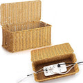 Large Cable Management Box, Handwoven Imitation Rattan Cord Organizer Cord by ZhiYo