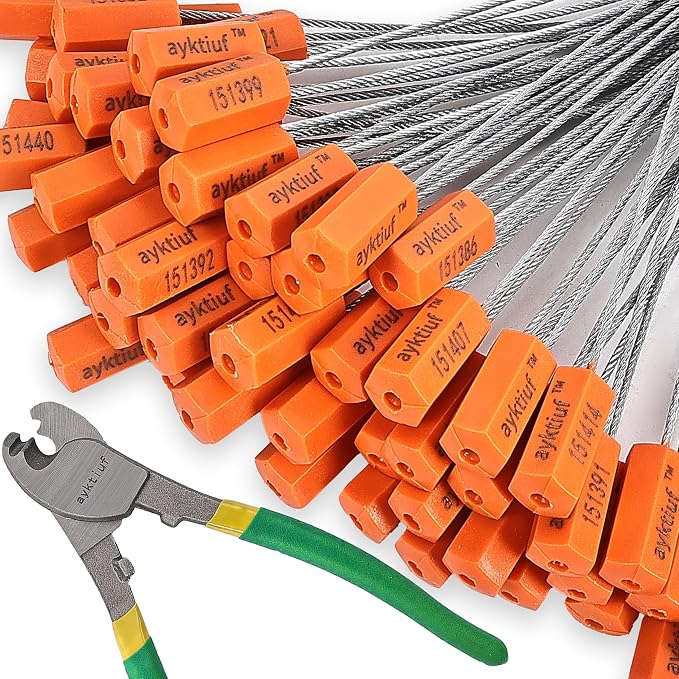 60 Pieces Security Cable Seals, Metal Number Security Tags by Unknown