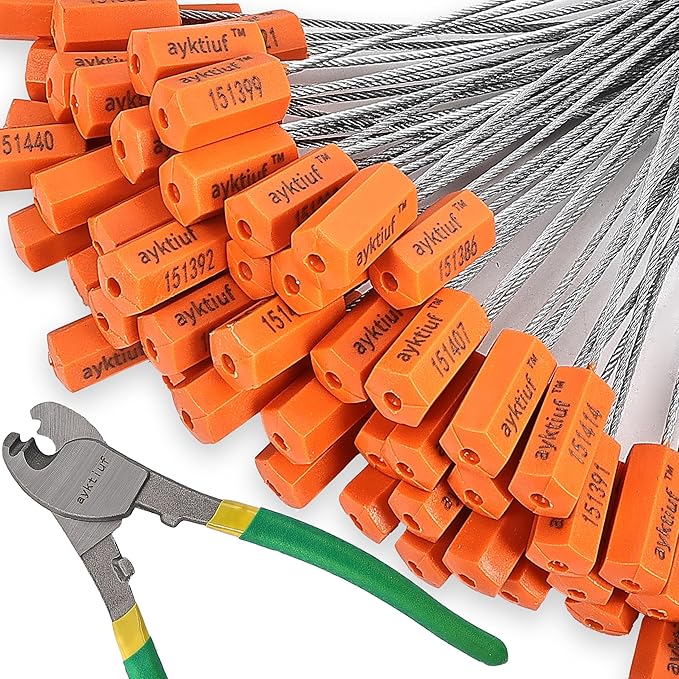 120 Pieces Security Cable Seals, Metal Number Security Tags by Unknown