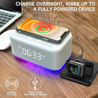 Alarm Clock Speaker Wireless Charger, Digital Alarm Clocks Bedrooms Bluetooth - Image 5