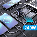 URVNS 240W USB C Car Charger, Super Fast Charging 4-Ports PD3.1 140W/PD3.0 100W - Image 8