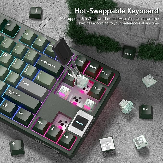 QK87 75% Keyboard with Multimedia Screen, QMK/VIA Wireless Gaming Keyboard - Image 3