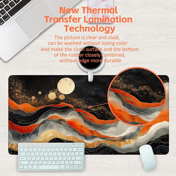 Large Gaming Mouse Pad, Abstract Art Painting Desk Pad, 31.5"x15.7" Extended - Image 4