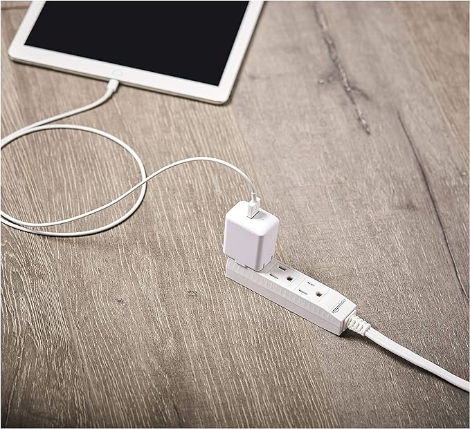 Amazon Basics Rectangular Indoor Extension Cord Power Strip, Flat Plug - Image 7