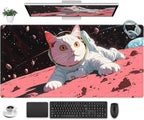 Cat Desk Mat Full Desk Mouse Pad Gaming Mat XXL, Fun Desktop Mats Computer by Unknown