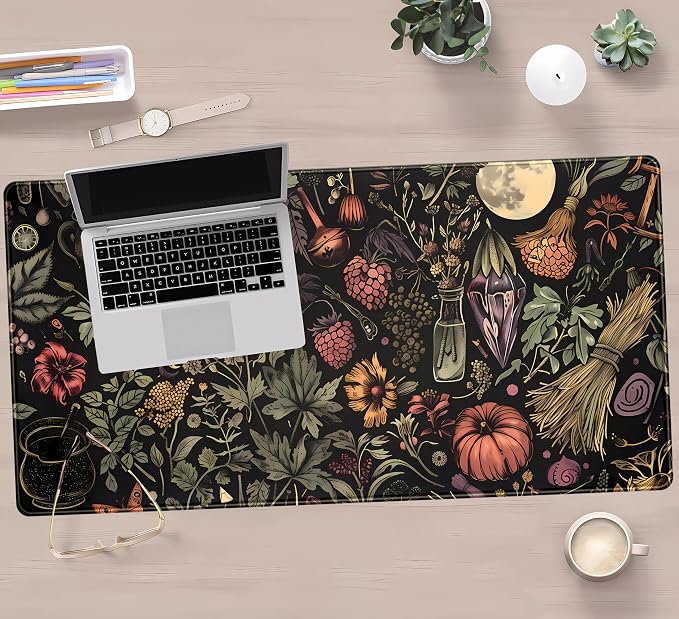 Desk Mat Botanical Witchery Mouse Pad Gaming Mat Dark Keyboard Mat, Long Mouse - Image 5