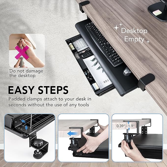EHO Keyboard Tray with Drawer - Image 9
