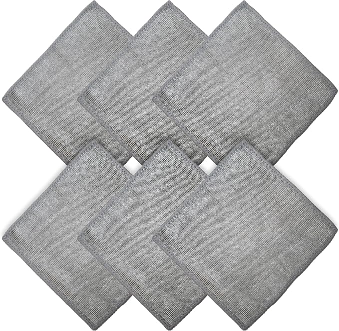 WHOOSH! Microfiber Cleaning Cloth, 6 Pack, Glasses and Screen Cleaning Cloth by WHOOSH