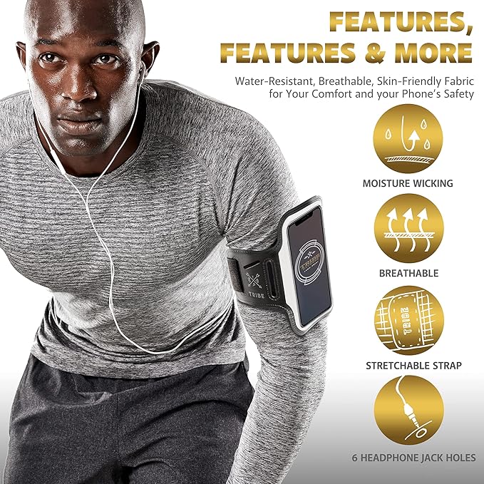 TRIBE Running Phone Holder Armband. iPhone & Galaxy Cell Phone Sports Arm Bands - Image 6